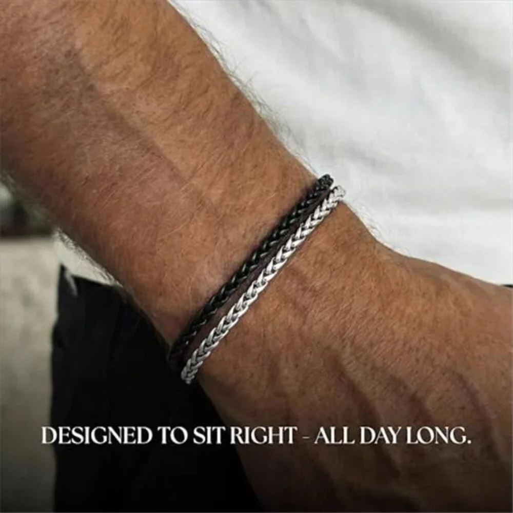 Rope Chain Stainless Steel Bracelet Non Tarnish 7In